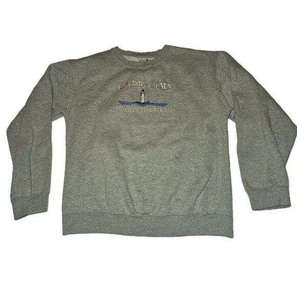 Vintage Cape Cod Crewneck Sweatshirt Embroidered Lighthouse Pullover Mens Large - Picture 1 of 8
